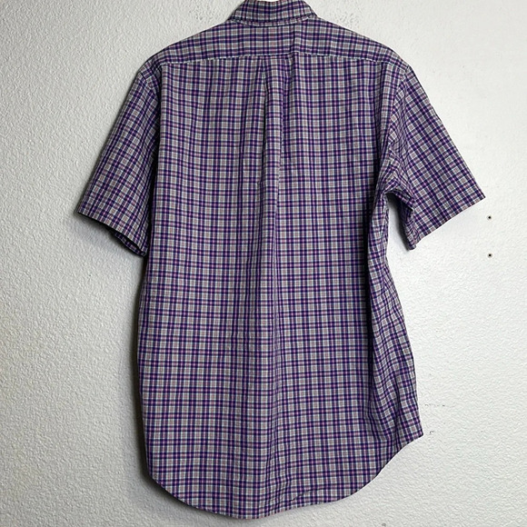 Ralph Lauren Men’s Size Medium Classic Fit Purple Short Sleeve Button Down - Picture 3 of 8